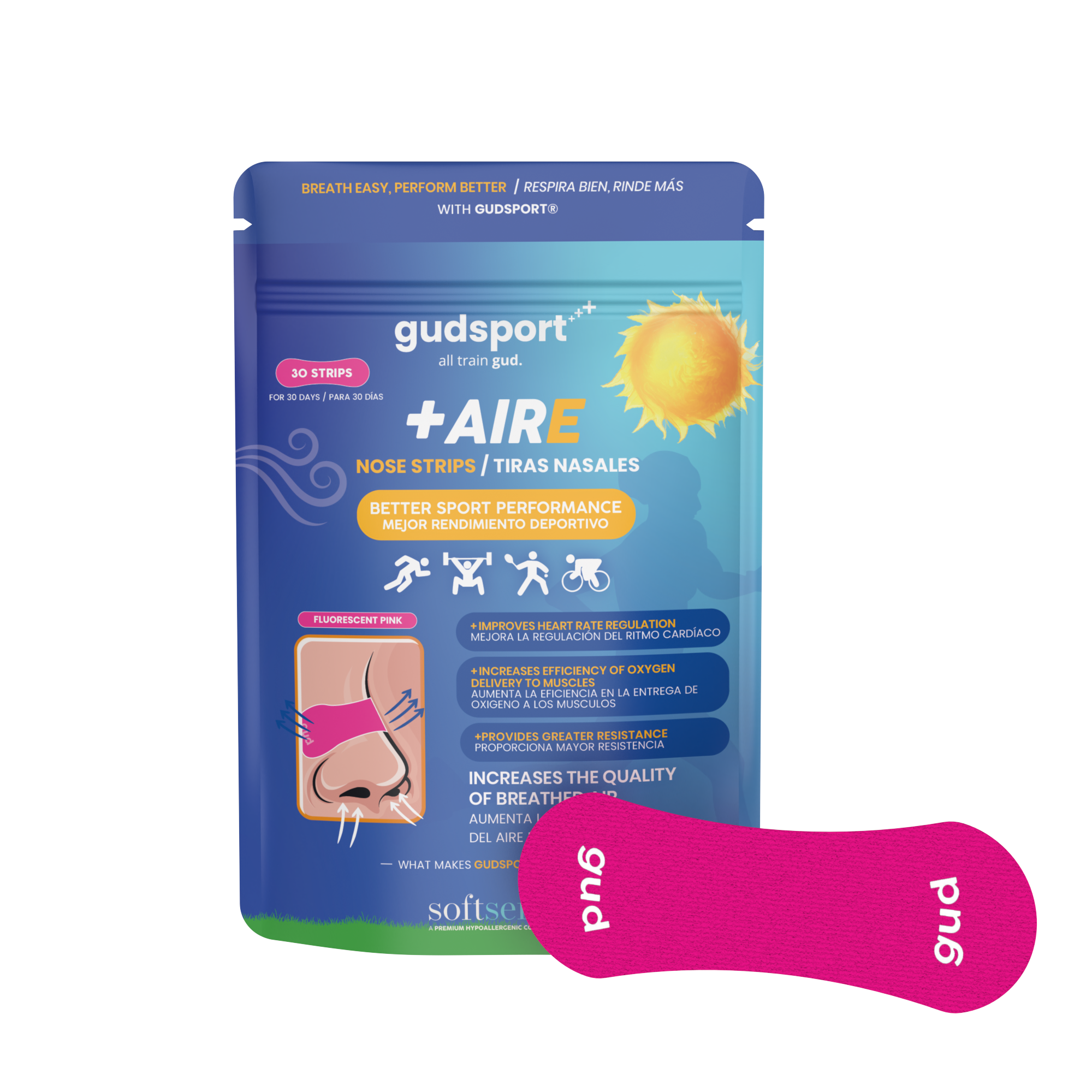 Gudsport® Tiras Nasales (Rosa)