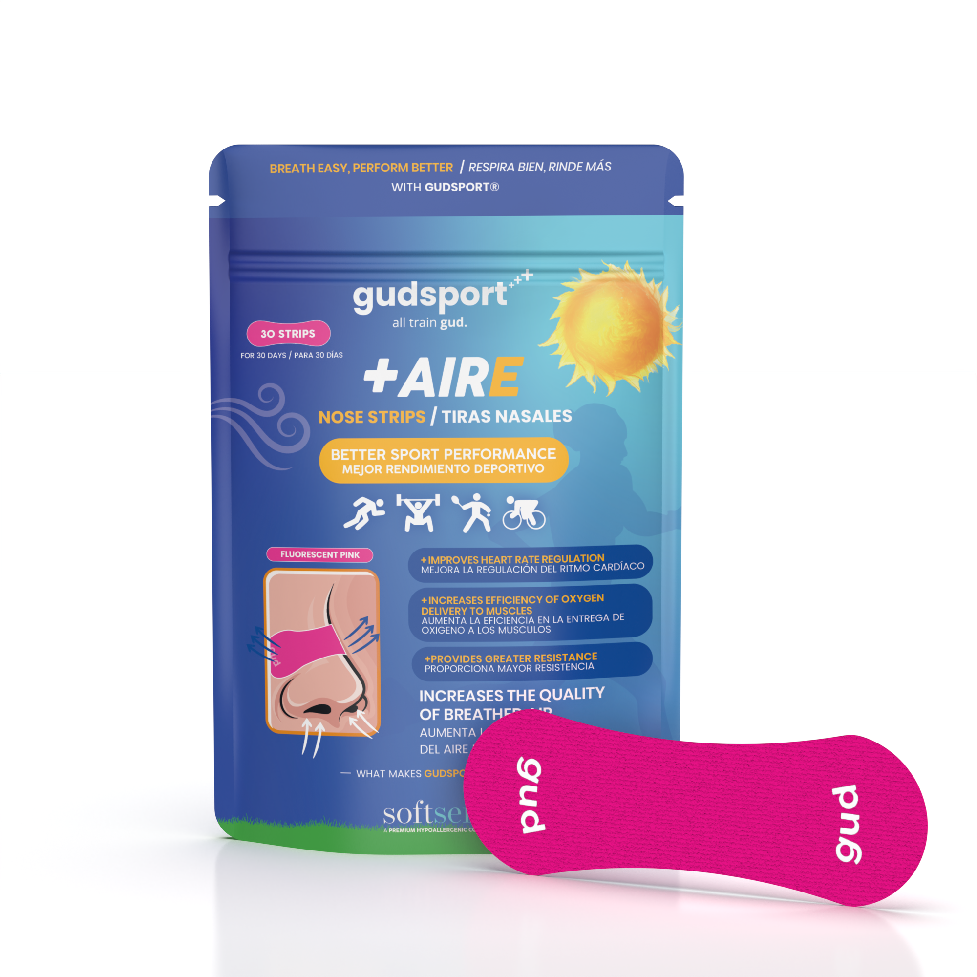Gudsport® Tiras Nasales (Rosa)