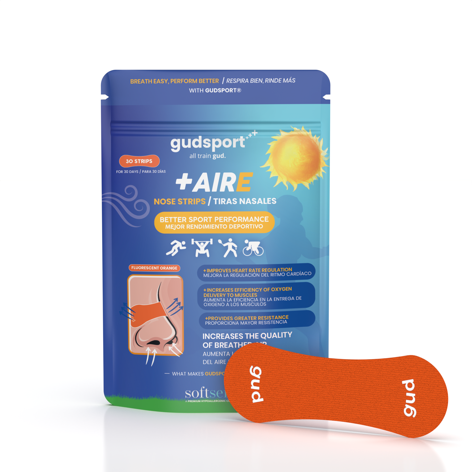 Gudsport® Tiras Nasales (Naranja)