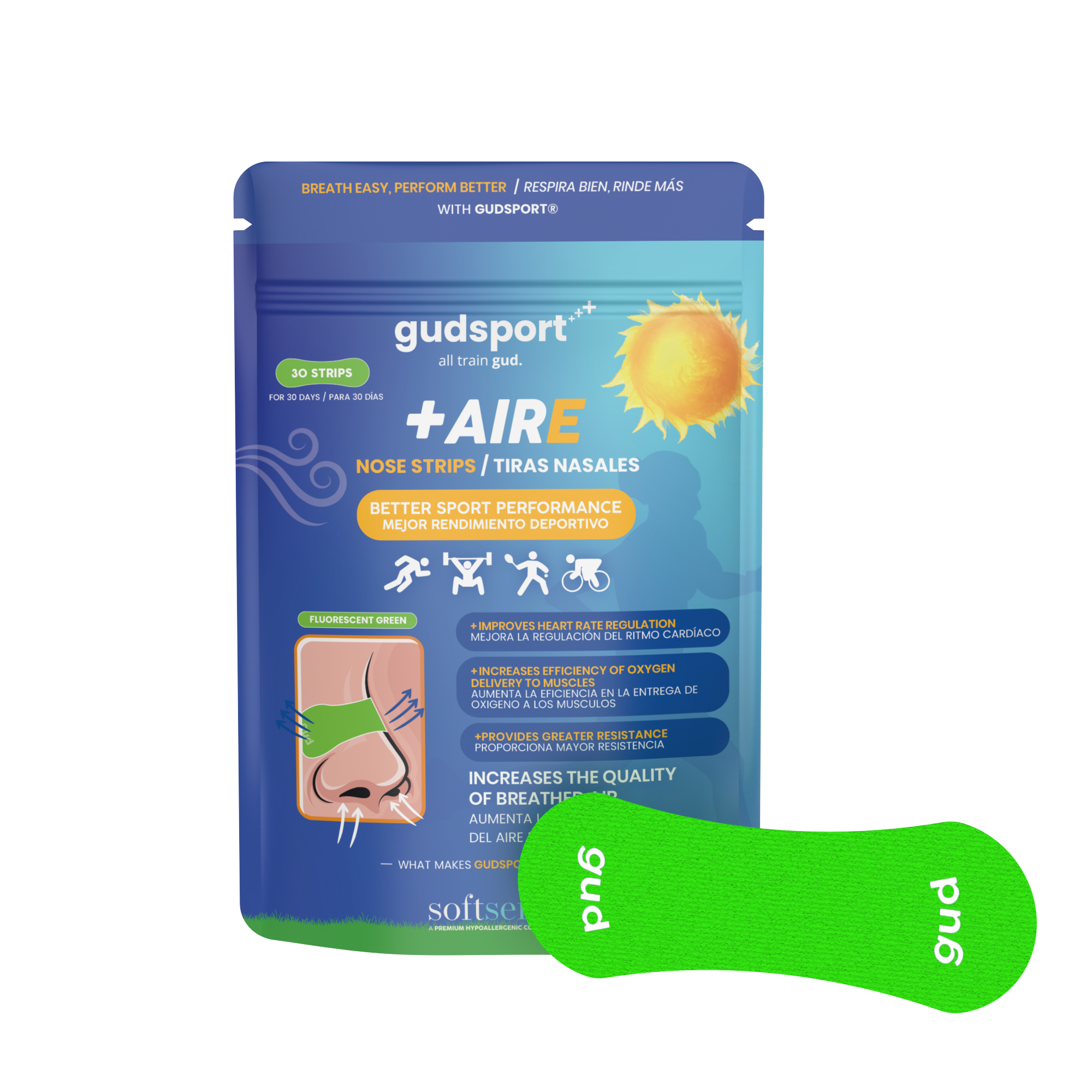 Gudsport® Tiras Nasales (Verde)