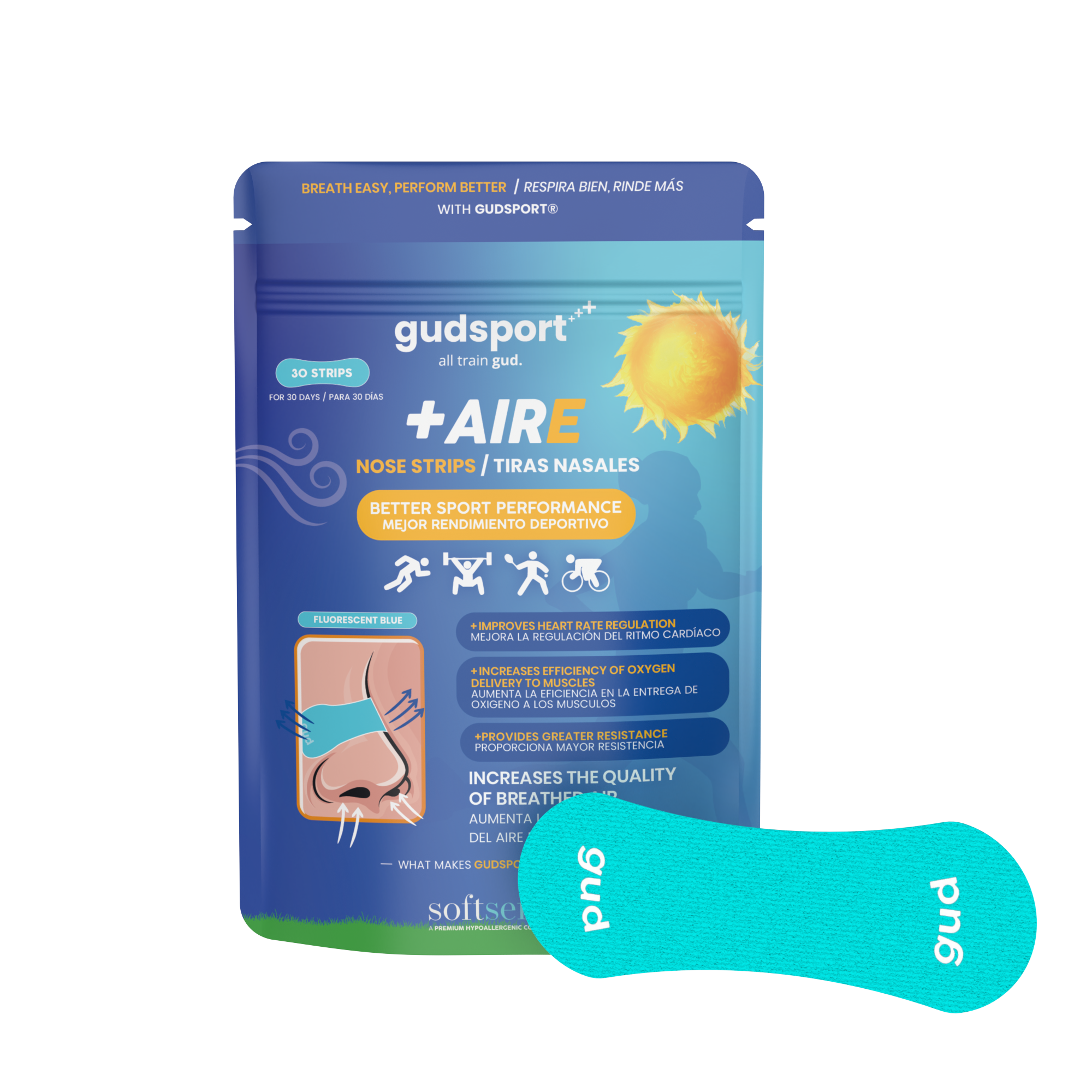 Gudsport® Tiras Nasales (Turquesa)